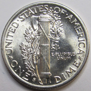 1943 S Mercury Dime - antique San Francisco mintmark silver dime