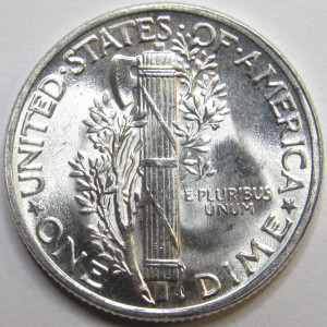 1944 Mercury Dime - antique WW2 American silver dime