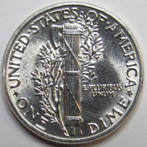 1944 Mercury Dime - antique American silver dime