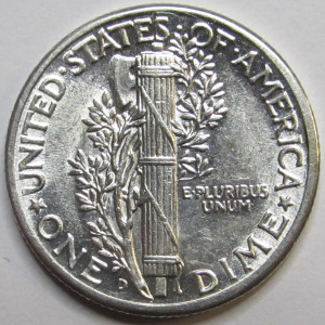 1944 D Mercury Dime - antique WW2 Denver mintmark silver dime