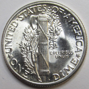 1945 Mercury Dime - antique WW2 silver American dime