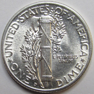 1945 D Mercury Dime - antique Denver mintmark silver dime