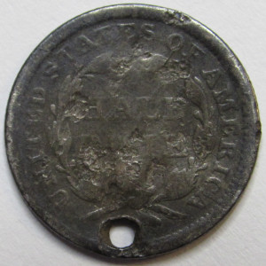 1857 Seated Liberty Half Dime - antique silver five cent coin