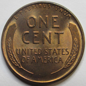 1944 Lincoln Wheat Cent - antique WW2 era American toned penny