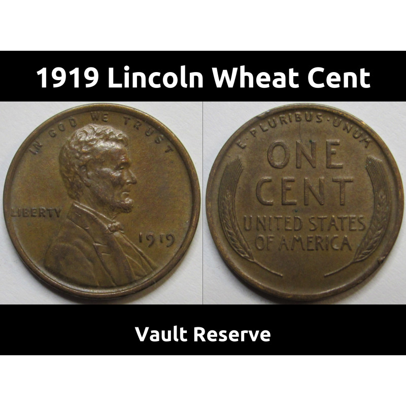 1919 Lincoln Wheat Cent - high grade antique wheat penny