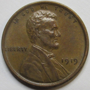 1919 Lincoln Wheat Cent - high grade antique wheat penny
