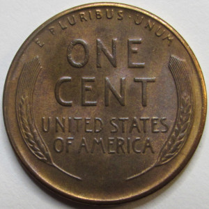 1945 S Lincoln Wheat Cent - antique San Francisco mintmark wheat penny