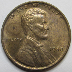 1930 Lincoln Wheat Cent - antique thirties uncirculated penny