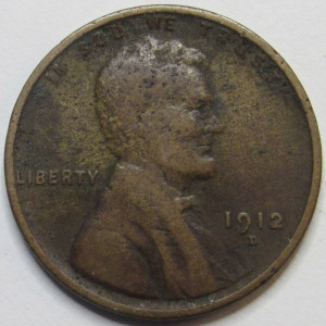 1912 D Lincoln Wheat Cent - antique Denver mintmark American wheat penny
