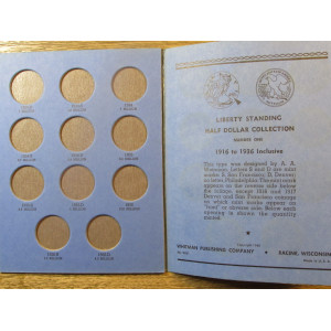 Whitman coin folder for Walking Liberty Half Dollars - 1916-1936 - vintgae supply