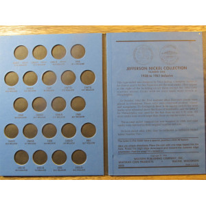 Whitman coin folder for Jefferson Nickels - 1938 to 1961 - vintage supply