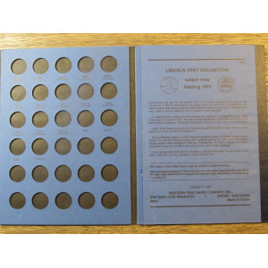 Whitman coin folder for Lincoln Memorial Cents - 1975 onwards - vintage supply