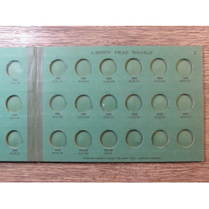 Wayte Raymond vintage green popular album for Liberty Head Nickels from 1883 to 1912