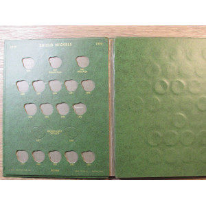 Whitman green coin album for Shield, Liberty, and Buffalo Nickels - vintage coin supply