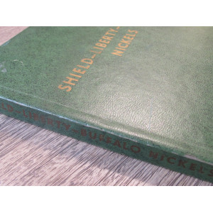 Whitman green coin album for Shield, Liberty, and Buffalo Nickels - vintage coin supply