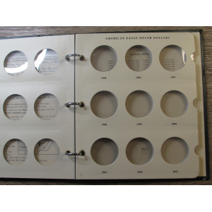 Littleton coin album for American Eagle Silver Dollars - 1986 onwards - vintage supply