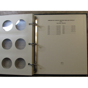 Littleton coin album for American Eagle Silver Dollars - 1986 onwards - vintage supply