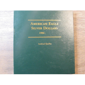 Littleton coin album for American Eagle Silver Dollars - 1986 onwards - classic green album