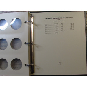 Littleton coin album for American Eagle Silver Dollars - 1986 onwards - classic green album