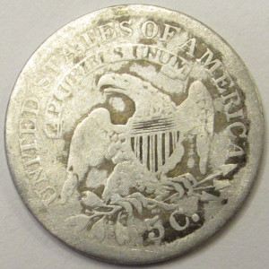 1836 Capped Bust Half Dime - old American five cent silver coin