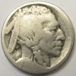 1913 S Buffalo Nickel - antique San Francisco mintmark raised mound nickel