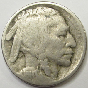 1914 Buffalo Nickel - antique early date American Indian five cent coin