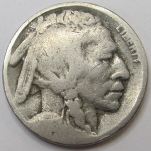1916 S Buffalo Nickel - antique San Francisco mintmark five cent coin