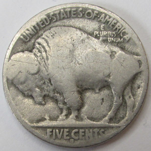 1916 S Buffalo Nickel - antique San Francisco mintmark five cent coin