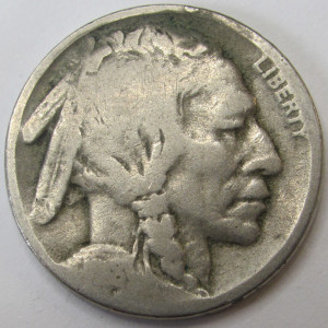 1918 D Buffalo Nickel - antique Denver mintmark five cent coin