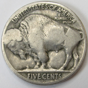1918 S Buffalo Nickel - antique San Francisco mintmark Indian head nickel