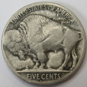 1920 D Buffalo Nickel - antique Denver mintmark better date Indian nickel