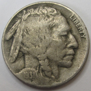 1931 S Buffalo Nickel - antique San Francisco mintmark bison nickel