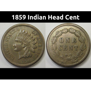 1859 Indian Head Cent - better condition first year of issue cupronickel penny