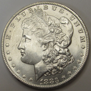 1883 O Morgan Dollar - antique higher grade New Orleans mint uncirculated silver dollar