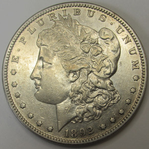 1892 S Morgan Dollar - antique San Francisco mintmark old silver dollar