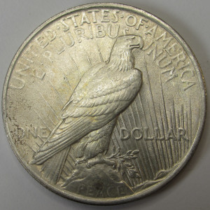 1923 Peace Dollar - antique uncirculated American silver dollar coin