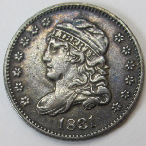 1831 Capped Bust Half Dime - antique higher grade American silver coin