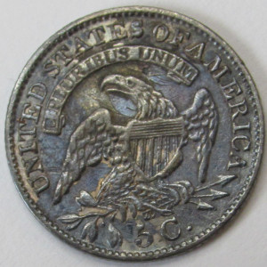1831 Capped Bust Half Dime - antique higher grade American silver coin
