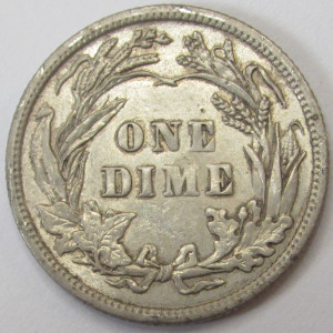 1908 Barber Dime - antique American higher grade silver dime