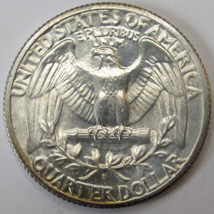 1943 S Washington Quarter - antique toned San Francisco mint WW2 era quarter
