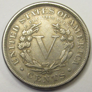 1888 Liberty V Nickel - better date antique Wild West era nickel