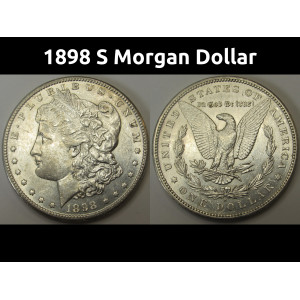 1898 S Morgan Dollar - antique better date San Francisco mintmark silver dollar