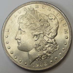 1902 Morgan Dollar - better grade turn of the century American silver dollar