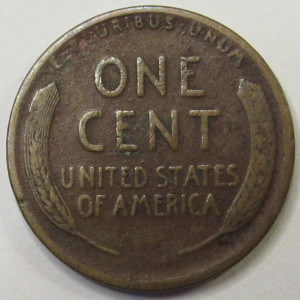 1915 S Lincoln Wheat Cent - antique San Francisco mintmark wheat penny