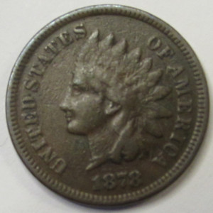 1878 Indian Head Cent - antique better date American Indian penny