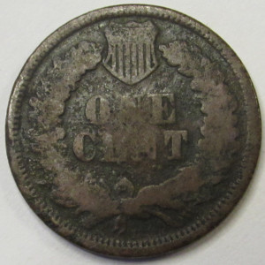 1869 Indian Head Cent - antique scarce year American penny