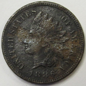 1886 Indian Head Cent - Type 1 - antique better date American penny
