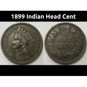 1899 Indian Head Cent - antique better condition 19th century penny