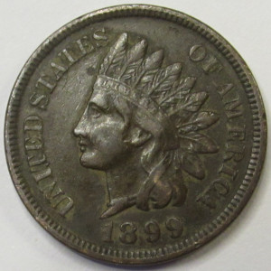 1899 Indian Head Cent - antique better condition 19th century penny