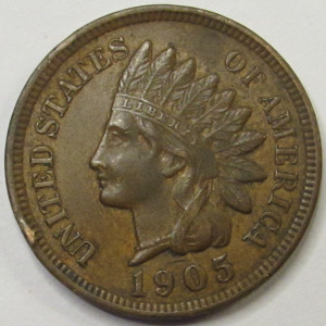 1905 Indian Head Cent - antique better grade American Indian penny